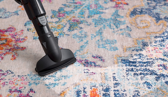 Carpet dry cleaning with machine