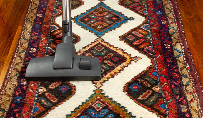 Encapsulation cleaning process on a runner rug