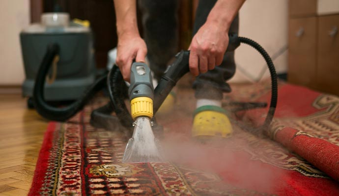 Expertise cleaning rug with steam