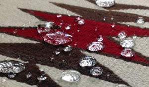 Water drops on rug