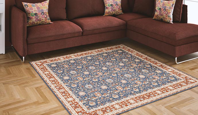 Neat and clean rug in a living room