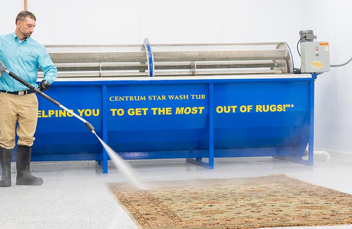 Professional service for cleaning rugs by skilled workers.