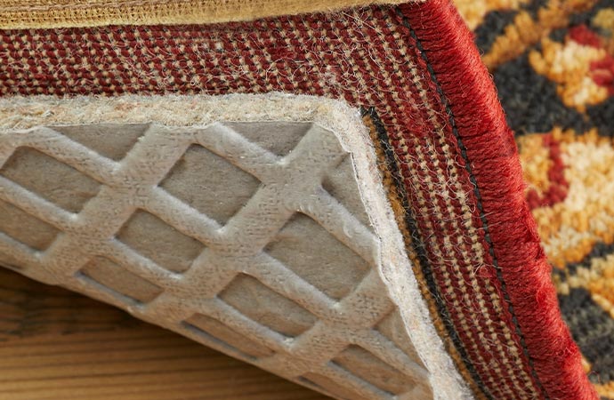 Rug pad on the wood floor