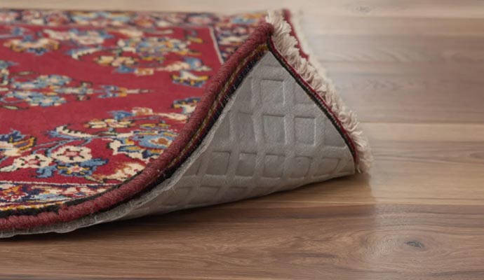 Rug pad under area rug