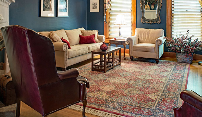Carpeted floor in a living room