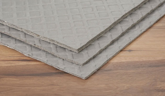 Non slip rug pad on the wooden floor