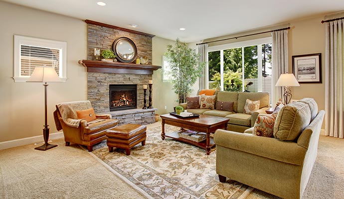 Rug on a carpeted floor