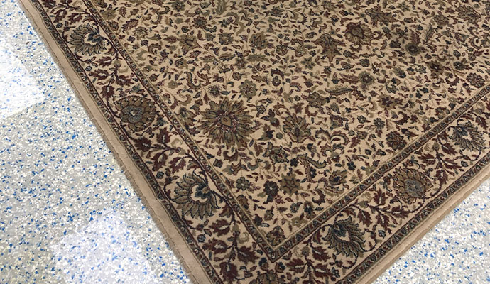 Rug on the concrete floor