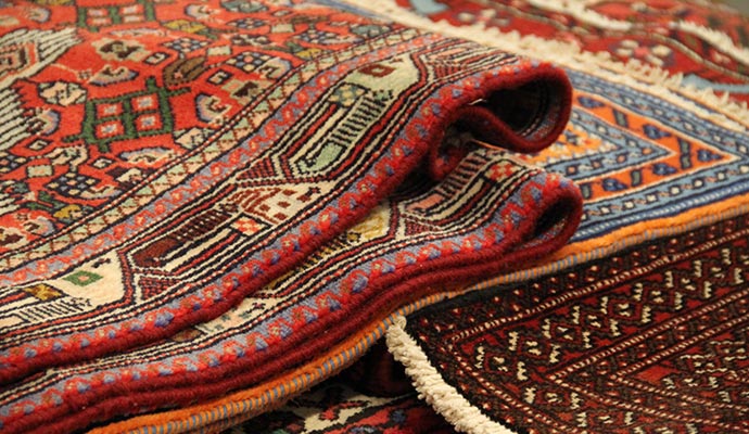 Folded oriental rugs