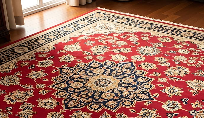 Clean red persian rug