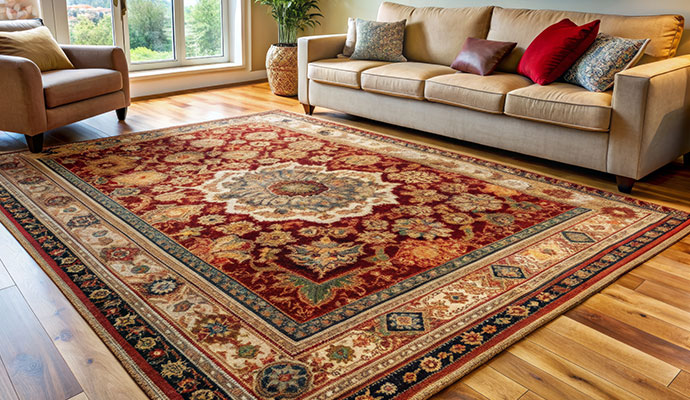 Clean rug placed in living room