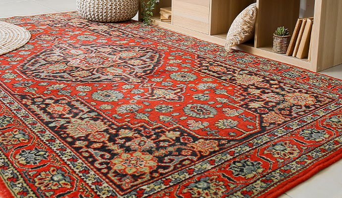 Red oriental area rug