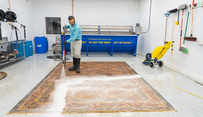 Rug wet cleaning service