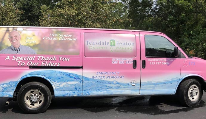 Teasdale Fenton cleaning service vehicle
